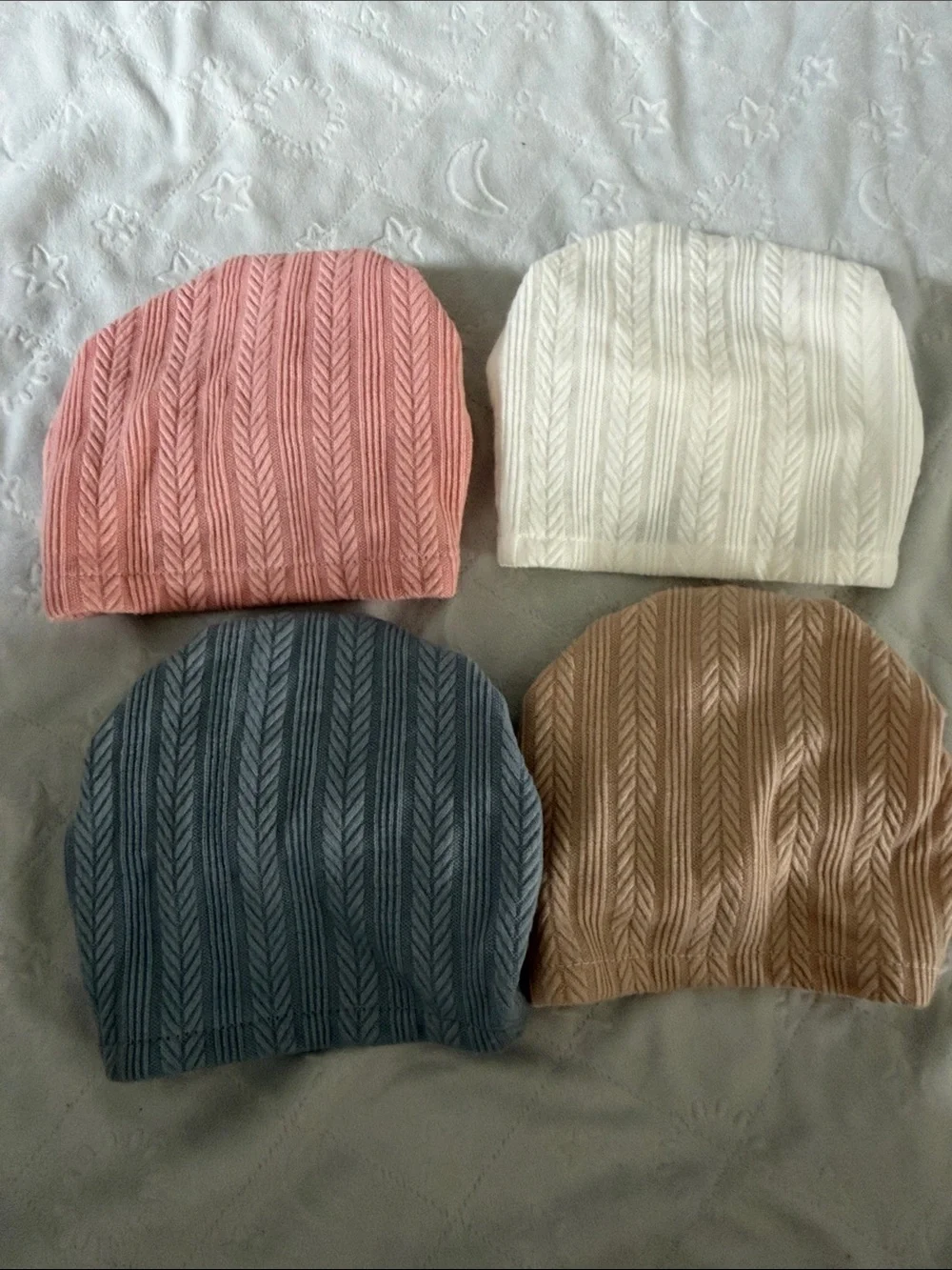 Kids Knit Bow Turban Hat - Ivory, Gray, Blush, Taupe